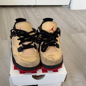 Jordan Kids Sneakers - Tan, Black, and Red
